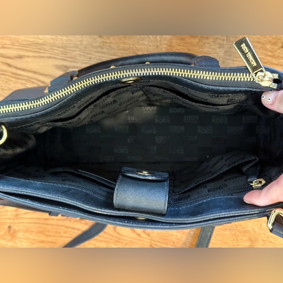 Michael Kors Black Saffiano Leather Satchel Handbag - Picture 10 of 11